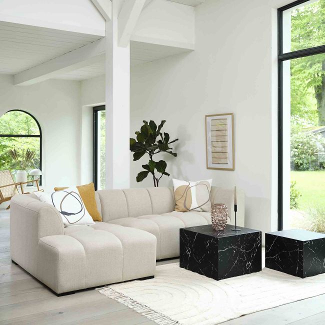 ALLESE Chaise Lounge Right Beige Fabric