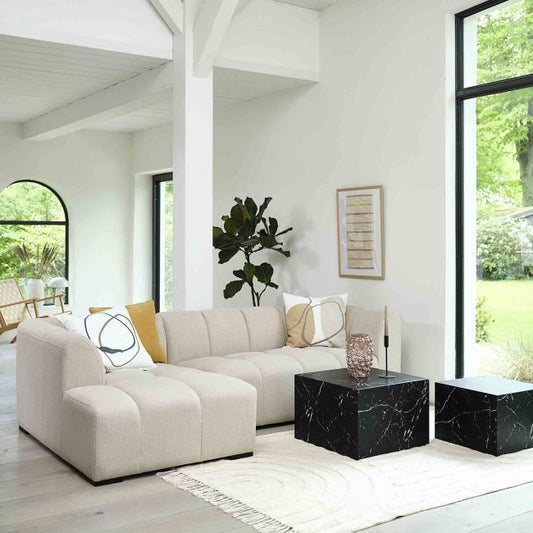 ALLESE Chaise Lounge Right Beige Fabric