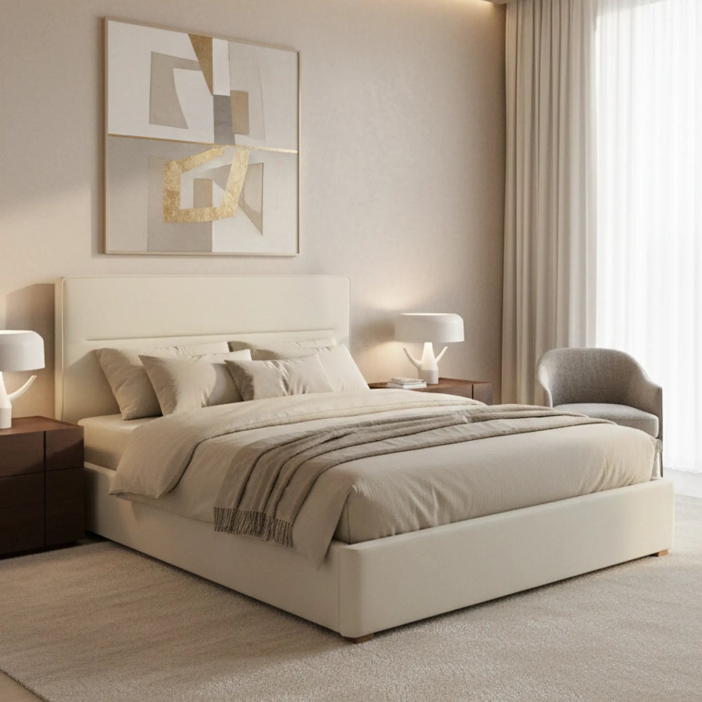 Berry Bed – Modern Elegance in Cream