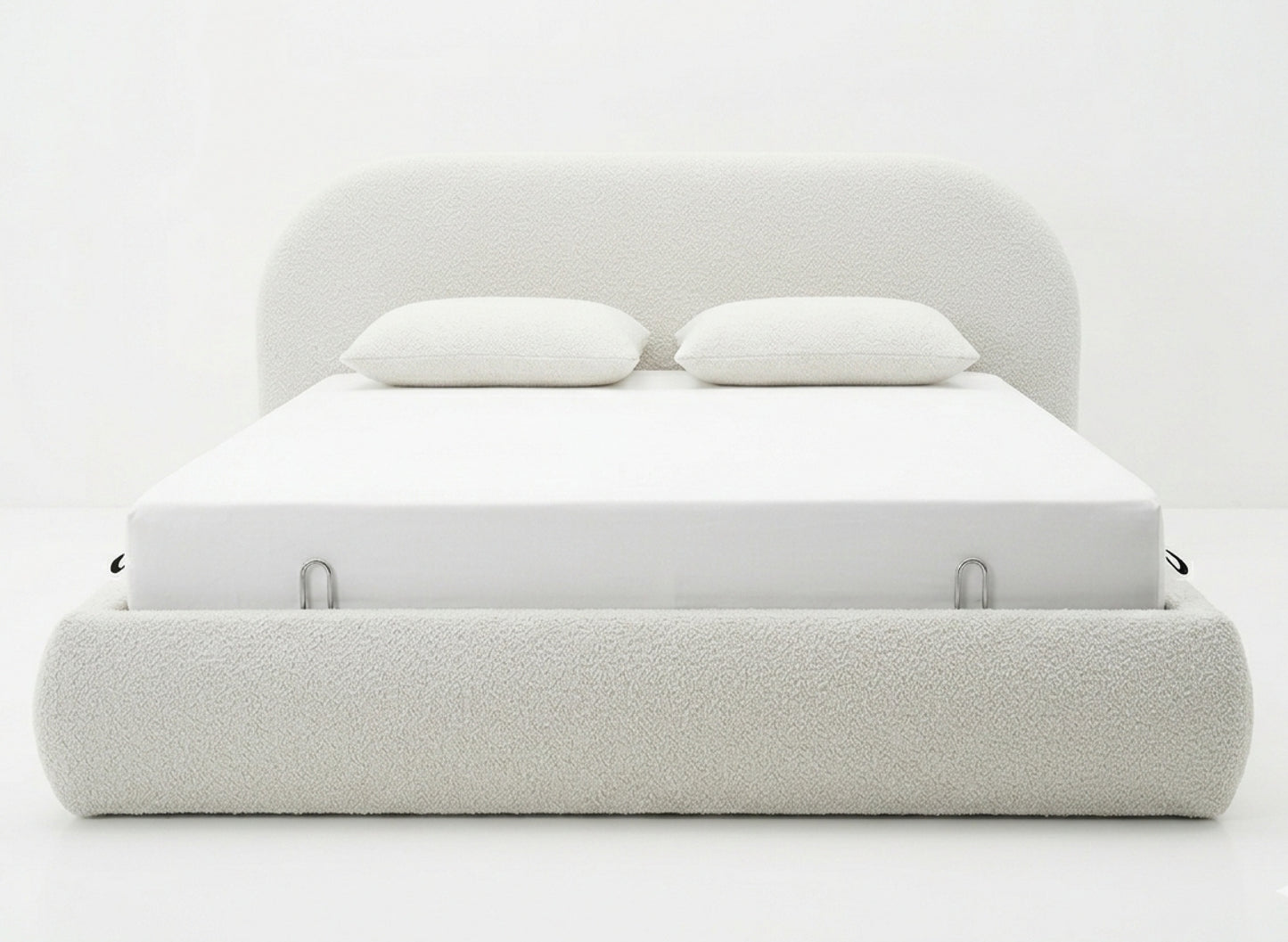 Evara Cream Bed, Boucle
