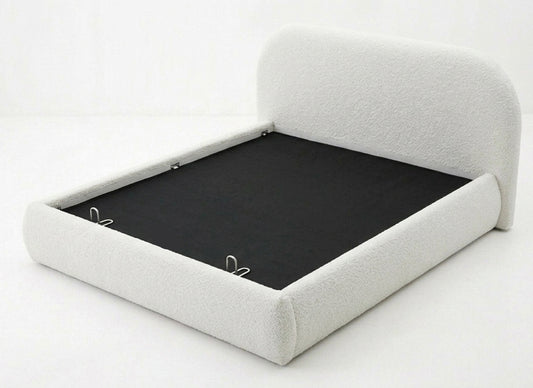 Evara Cream Bed, Boucle
