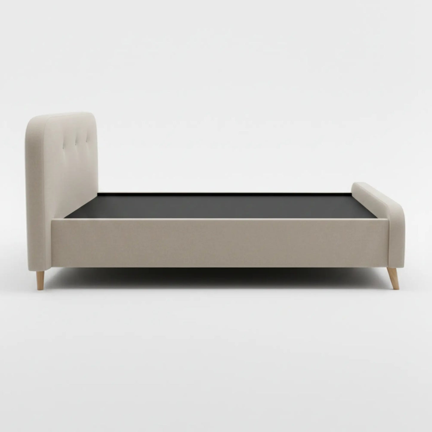 Orvin Bed – Beige Upholstered Bed Frame
