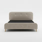 Orvin Bed – Beige Upholstered Bed Frame